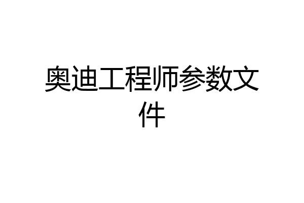 奥迪工程师参数文件