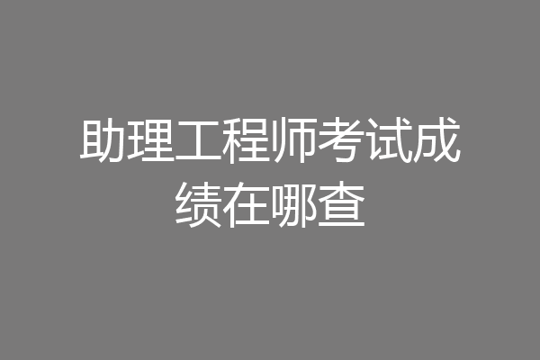 助理工程师考试成绩在哪查