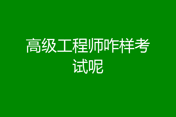 高级工程师咋样考试呢