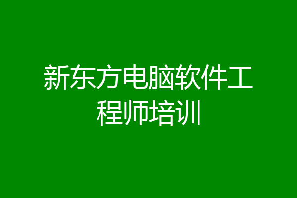 新东方电脑软件工程师培训