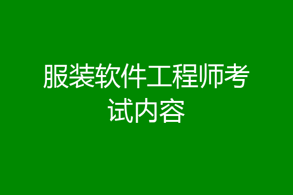服装软件工程师考试内容