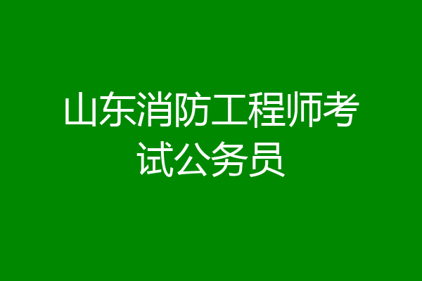 山东消防工程师考试公务员