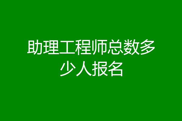 助理工程师总数多少人报名