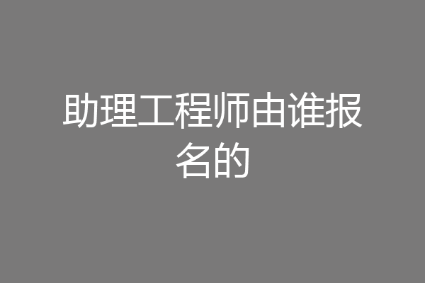 助理工程师由谁报名的