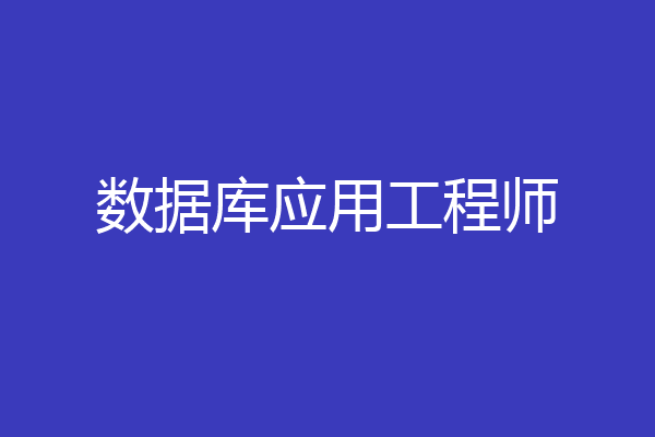 数据库应用工程师
