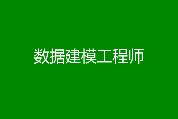 数据建模工程师