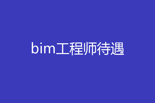 bim工程师待遇