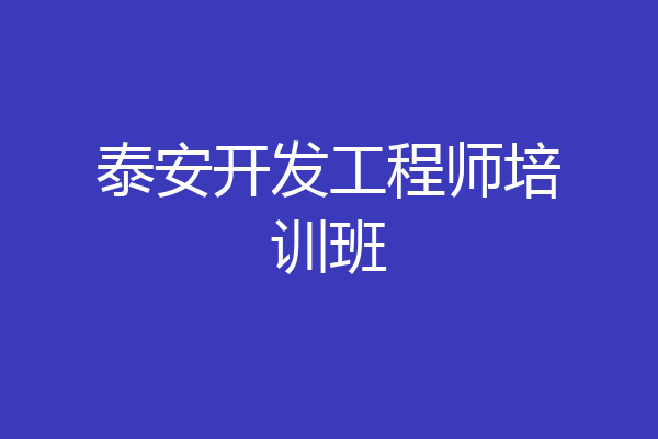 泰安开发工程师培训班