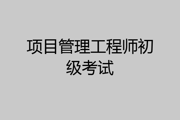项目管理工程师初级考试