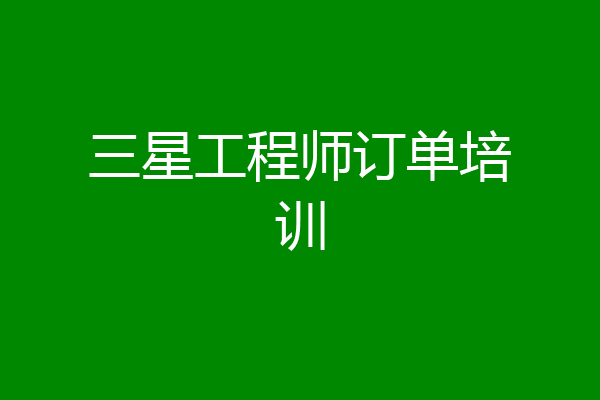 三星工程师订单培训