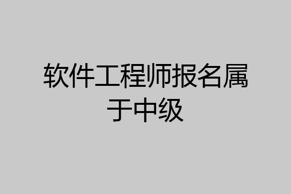 软件工程师报名属于中级