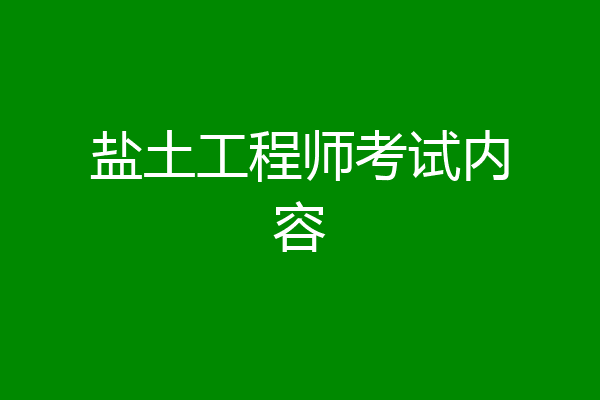 盐土工程师考试内容