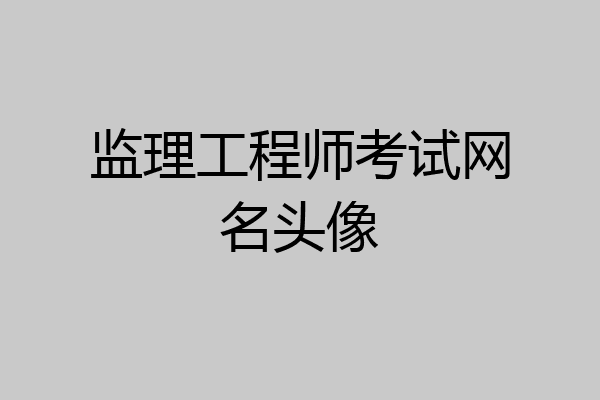 监理工程师考试网名头像