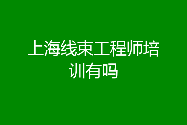 上海线束工程师培训有吗