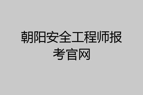 朝阳安全工程师报考官网