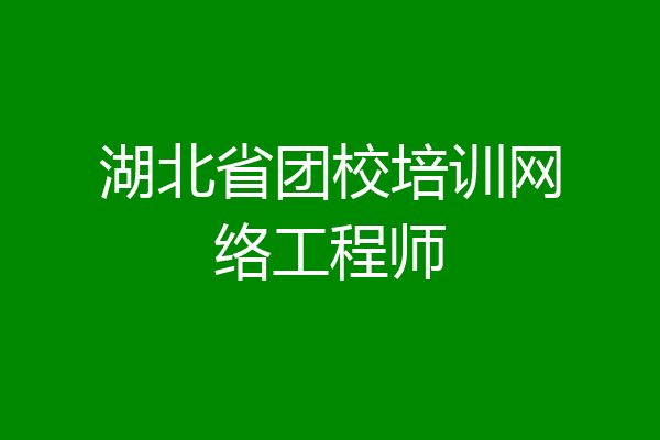 湖北省团校培训网络工程师