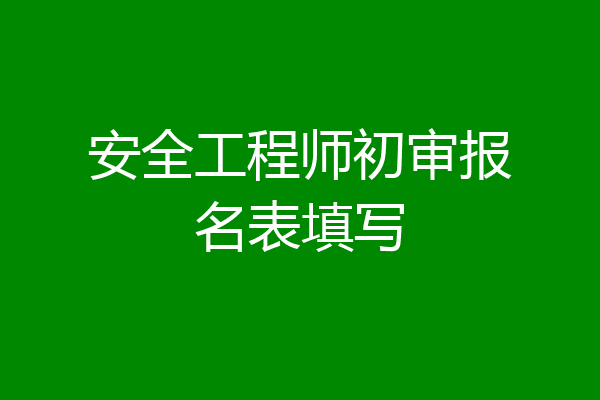 安全工程师初审报名表填写