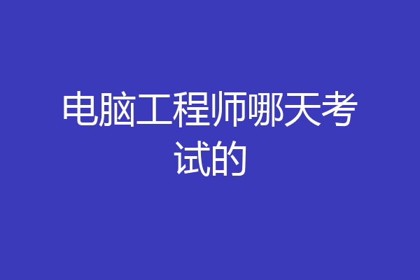 电脑工程师哪天考试的