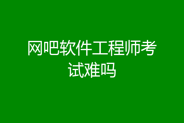 网吧软件工程师考试难吗
