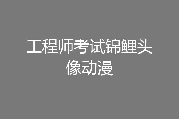 工程师考试锦鲤头像动漫