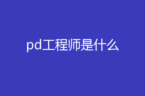 pd工程师是什么