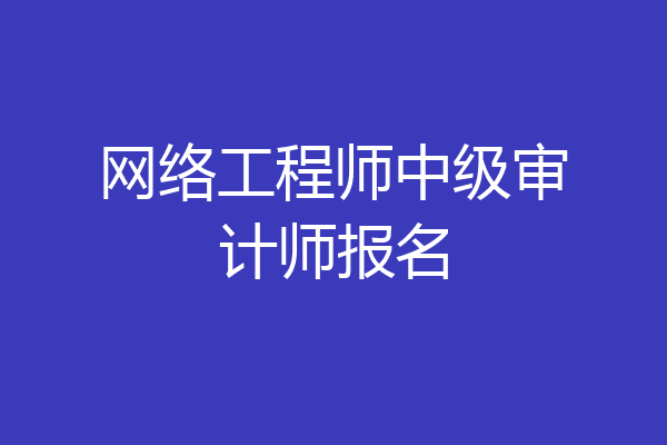 网络工程师中级审计师报名