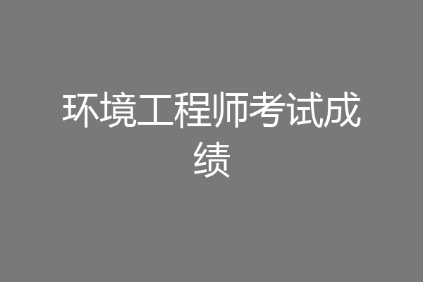 环境工程师考试成绩