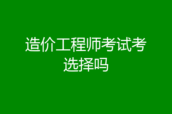 造价工程师考试考选择吗
