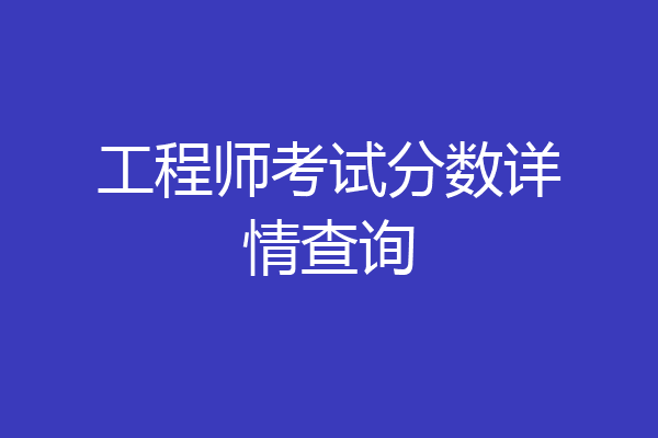 工程师考试分数详情查询