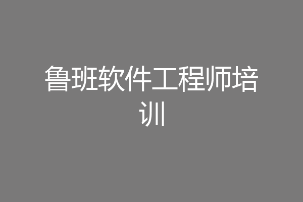 鲁班软件工程师培训