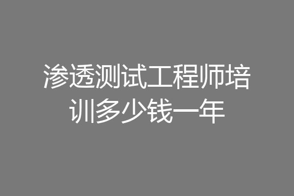渗透测试工程师培训多少钱一年