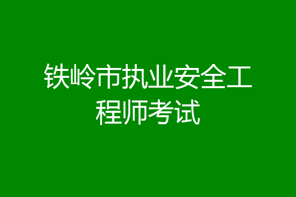铁岭市执业安全工程师考试