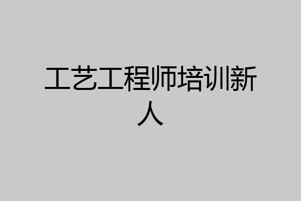 工艺工程师培训新人