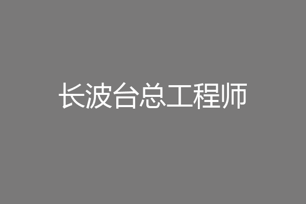 长波台总工程师