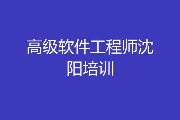 高级软件工程师沈阳培训