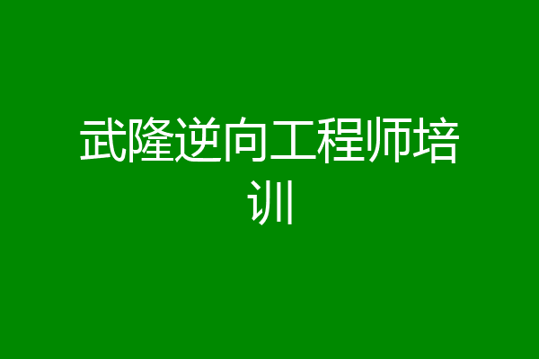 武隆逆向工程师培训