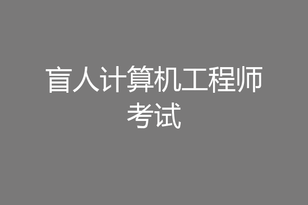 盲人计算机工程师考试