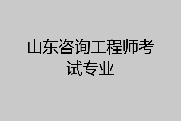 山东咨询工程师考试专业