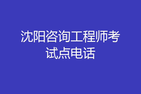 沈阳咨询工程师考试点电话