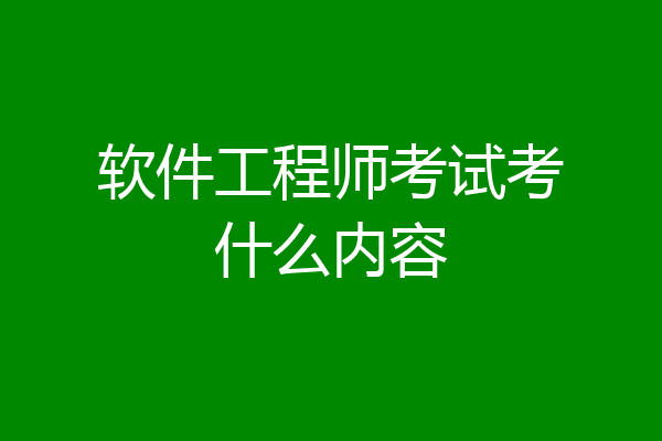 软件工程师考试考什么内容