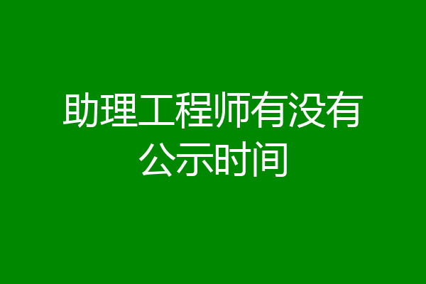 助理工程师有没有公示时间