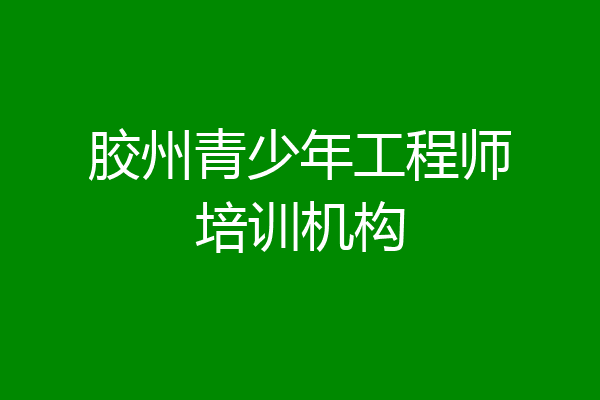 胶州青少年工程师培训机构