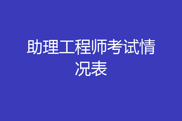 助理工程师考试情况表