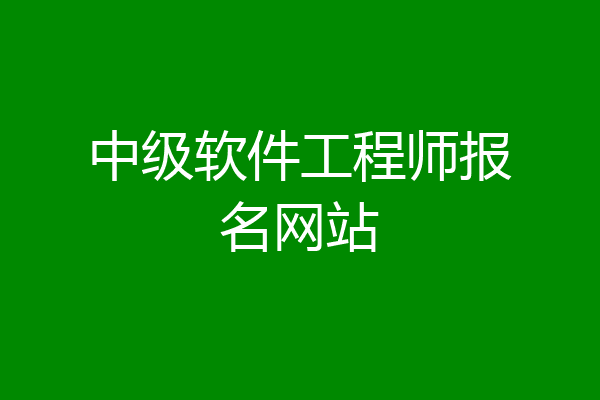 中级软件工程师报名网站