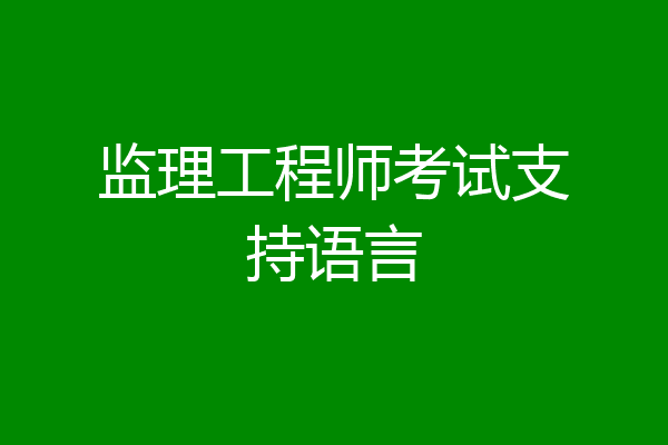 监理工程师考试支持语言
