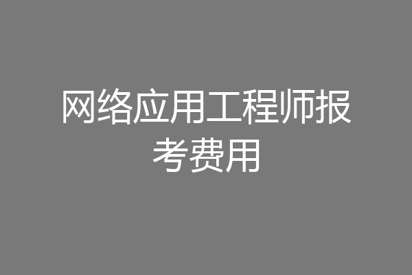 网络应用工程师报考费用
