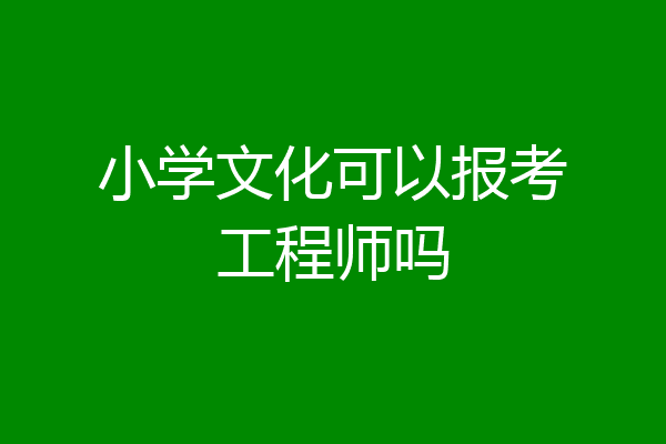 小学文化可以报考工程师吗
