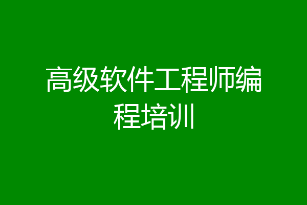 高级软件工程师编程培训