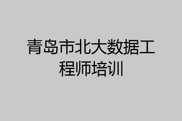 青岛市北大数据工程师培训