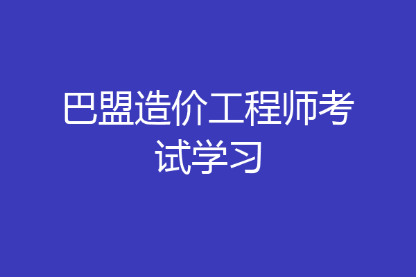 巴盟造价工程师考试学习